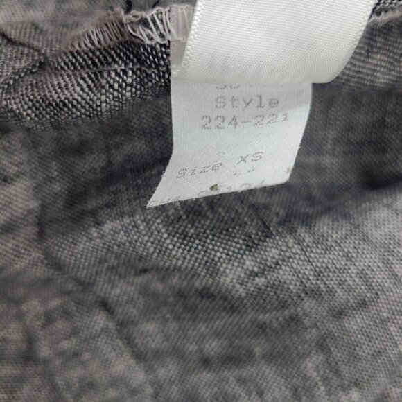 CP Shades Grey Linen Blouse Womens XS Long Sleeve Pullover Top - Picture 6 of 7